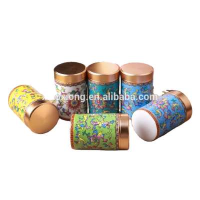 Enamel Color Tea Jar Ceramic Mini Tea Packaging Box Sealed Jar Storage Tank Rotary Metal Cover