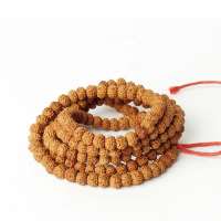 High Quality Natural 5mm 108 Piece Mala Muslim Beads Reddish Rudraksha Bracelets