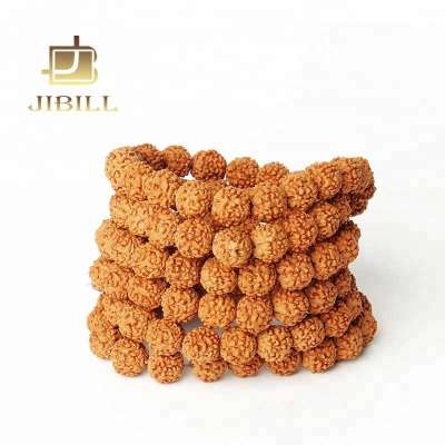 Natural 12mm 108 Piece Mala Muslim Beads Reddish Rudraksha Bracelets