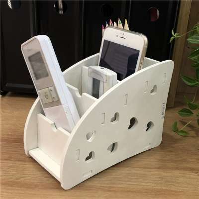 Detachable Desk Organizer PVC Office Accessories Mobile Pen Holder Remote Control Rack Brush Holder Chic  Living Room Decor