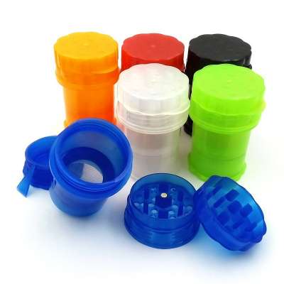 Amazon hot sale Airtight smell proof plastic grinder tobacco storage box weed crusher